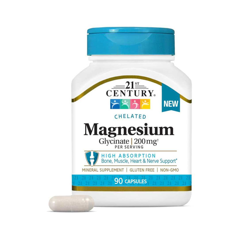 21st Century Magnesium Glycinate 200mg, 90 Capsules