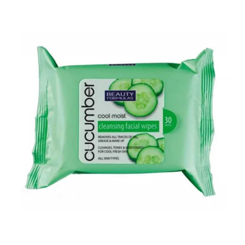 Beauty Formulas Cucumber Cool Moist Cleansing Facial Wipes. 30 Wipes