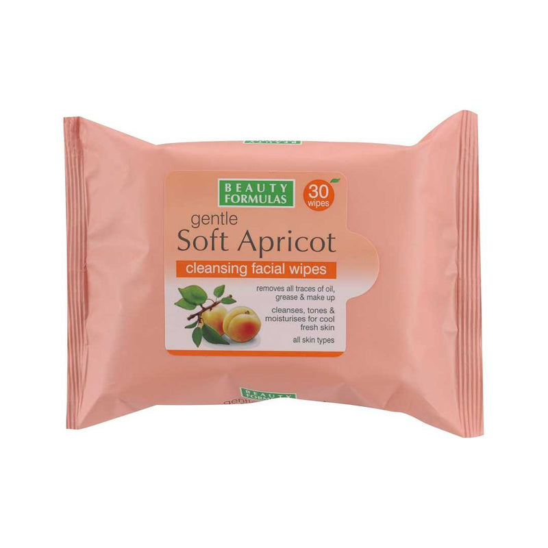 Beauty Formulas Gentle Soft Apricot Cleansing Facial Wipes, 30 Wipes