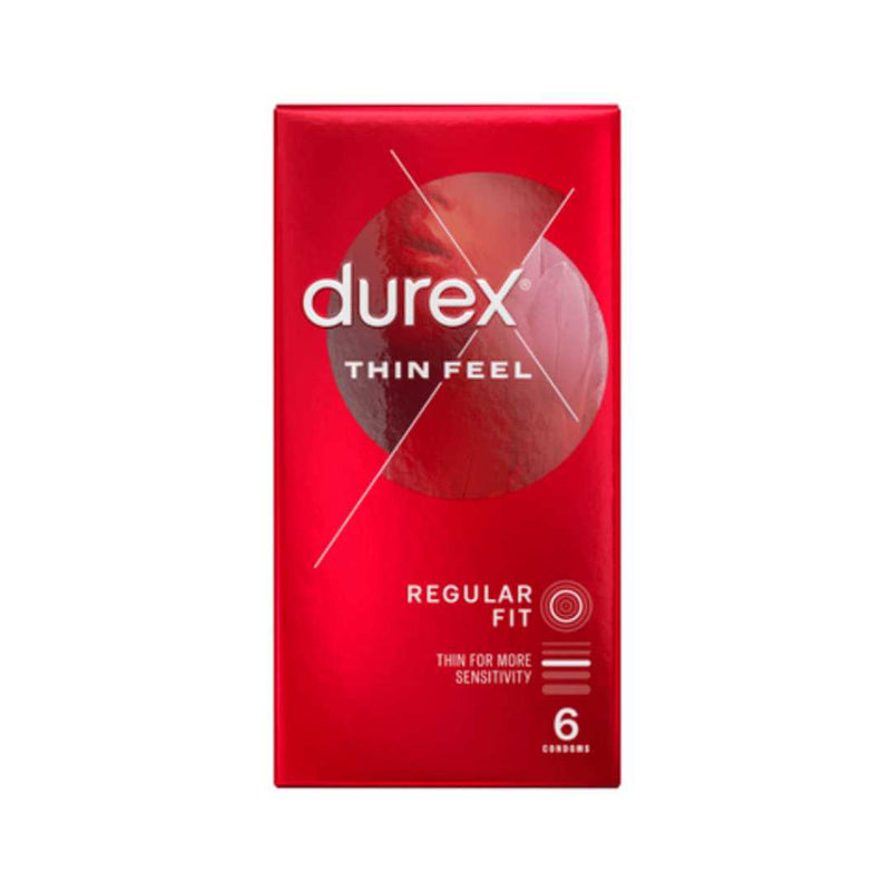 Durex Thin Feel Regular Lubricated, 6 Condoms