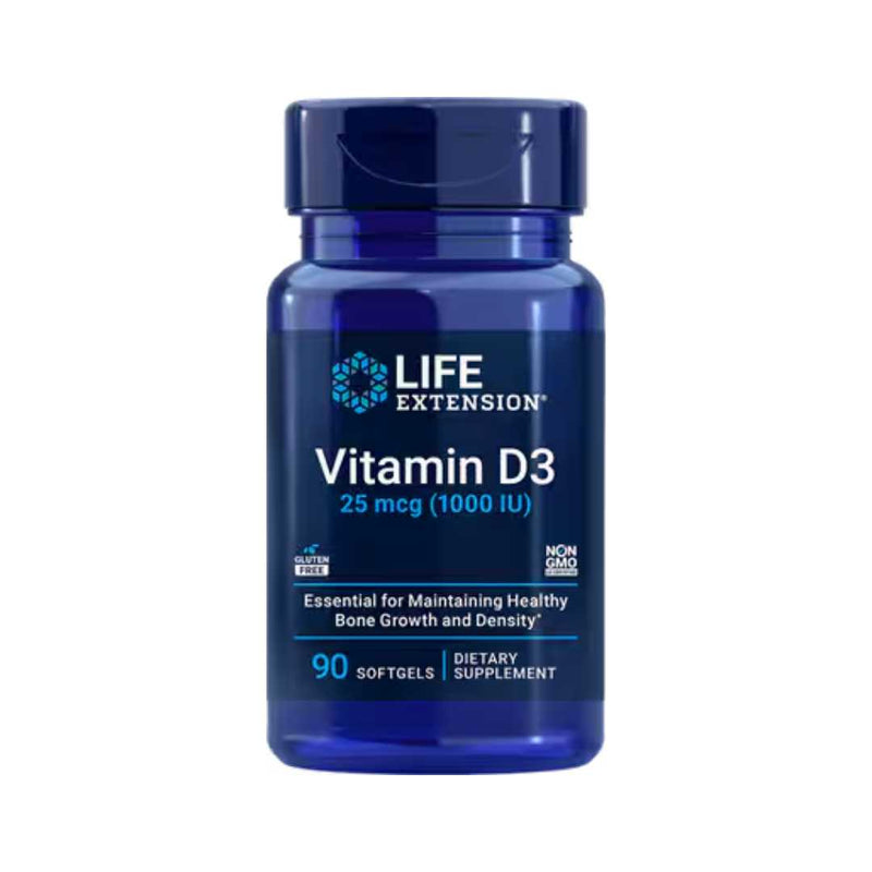 Life Extension Vitamin D3 25mcg (1000 IU), 90 softgels