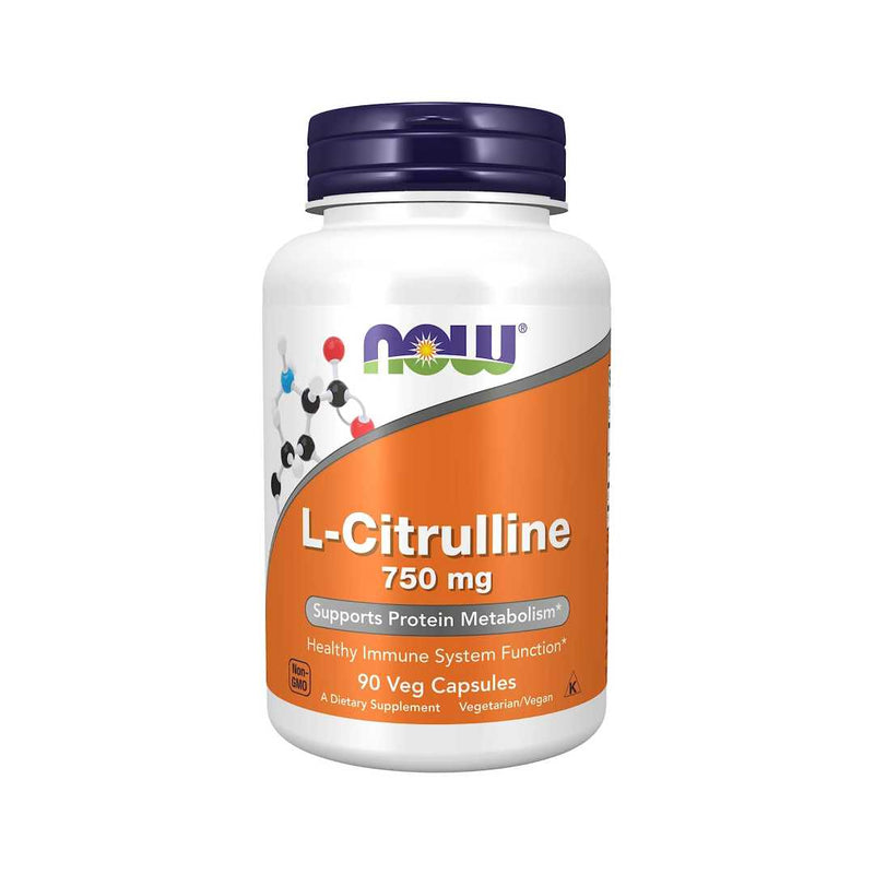 Now L-Citrulline 750mg, Supports Protein Metabolism, Amino Acid, 90 Veg Capsules