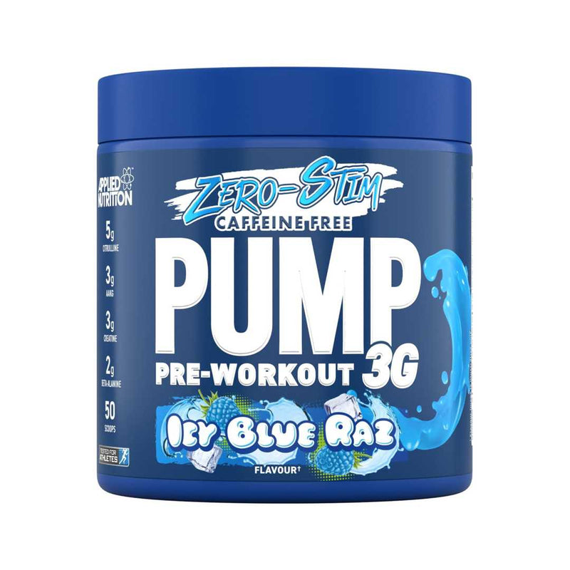Applied Nutrition Pump Zero Pre Workout 375g, 25 Servings, ICY Blue Raz