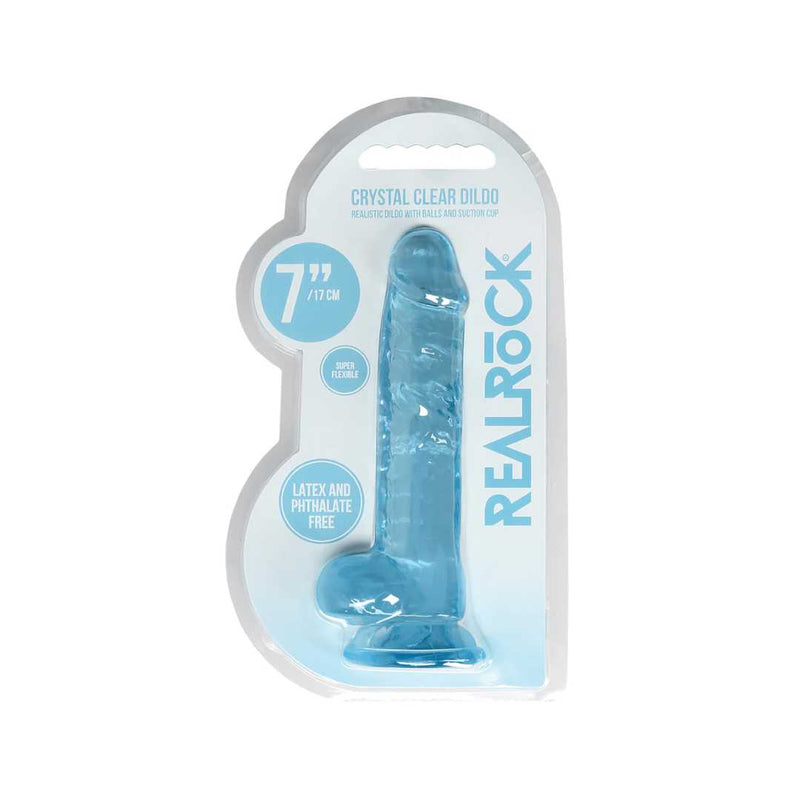 RealRock 7 Inch Crystal Clear Realistic Dildo With Balls & Suction Cup