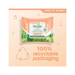 Simple Instant Glow Biodegradable Wipes, 20 Wipes