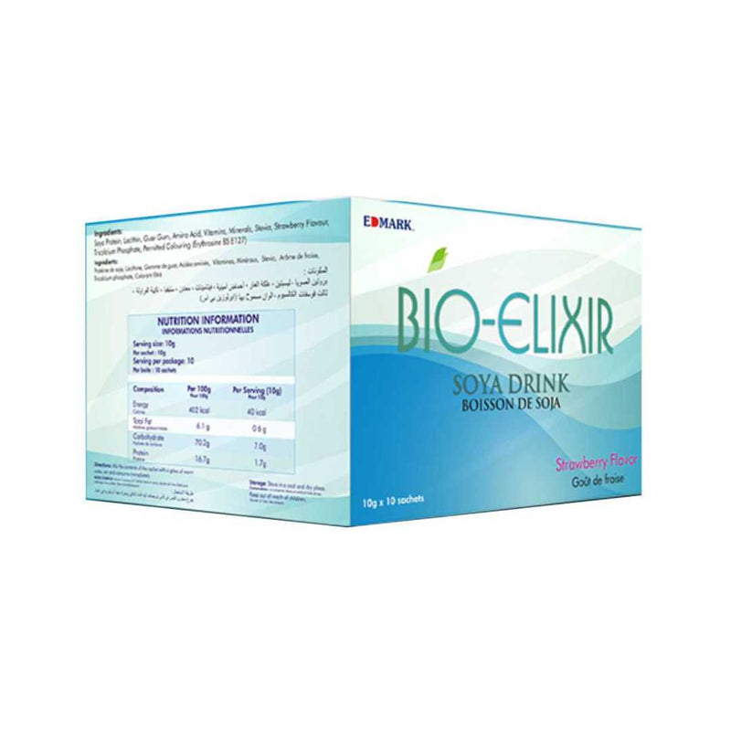 Edmark Bio-Elixir Soya Drink, Anti Aging And Hormone Balance Beverage 10 Sachets