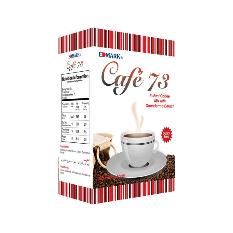 Edmark Cafe 73 Sugar Free Coffee With Ganoderma Extract 20 Sachets