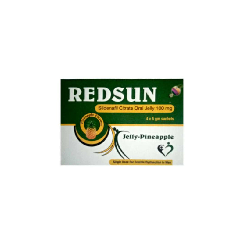 Redsun Sildenafil Citrate Oral Jelly 100mg, 4 Sachets (Flavor may vary)