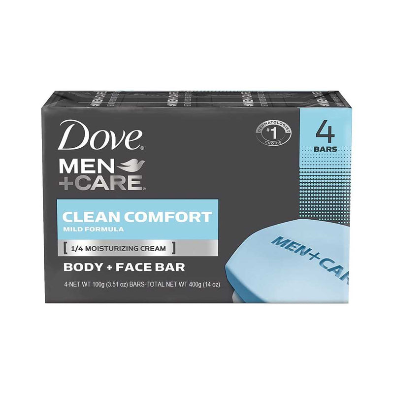 Dove Men +Care, Clean Comfort, Body & Face, 4 Bar Soaps