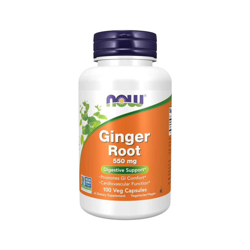 Now Ginger Root 550mg, Digestive Support, 100 Veg Capsules