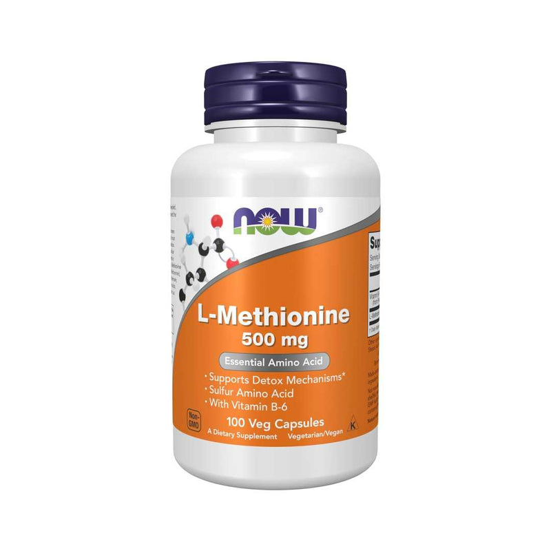 Now L-Methionine 500mg, Amino Acid, 100 Capsules