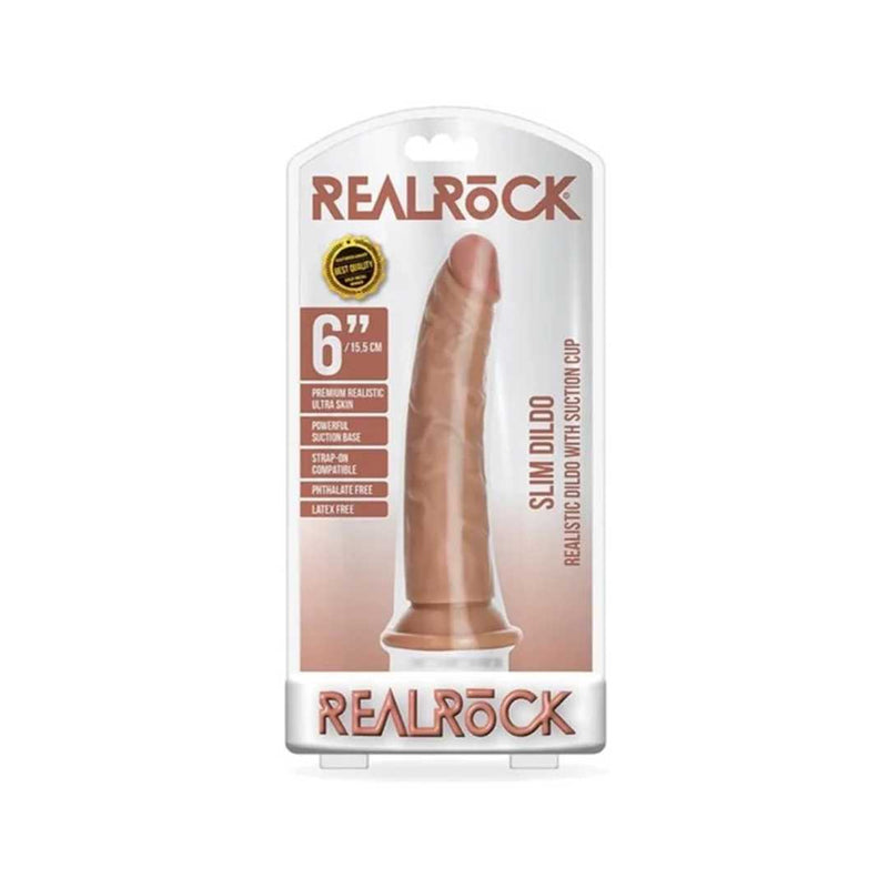 Realrock 6" Slim Realistic Dildo With Suction Cup