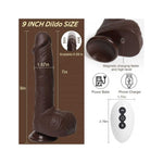 Remote control thrusting 7 Inch Dildo With Balls, Chocolate Brown