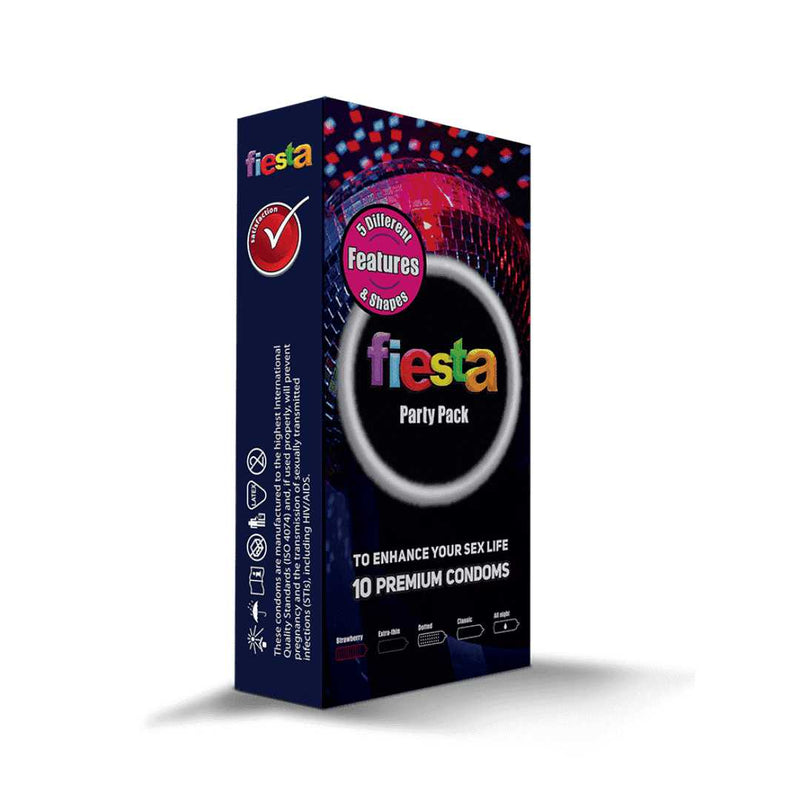 Fiesta Party Pack, 5 Different Unique Variants, 10 Condoms