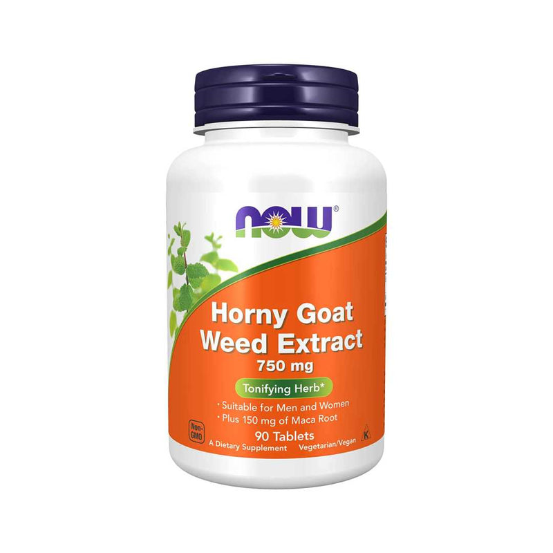 Now Horny Goat Weed Extract 750mg Plus 150mg of Maca Root, 90 Tablets